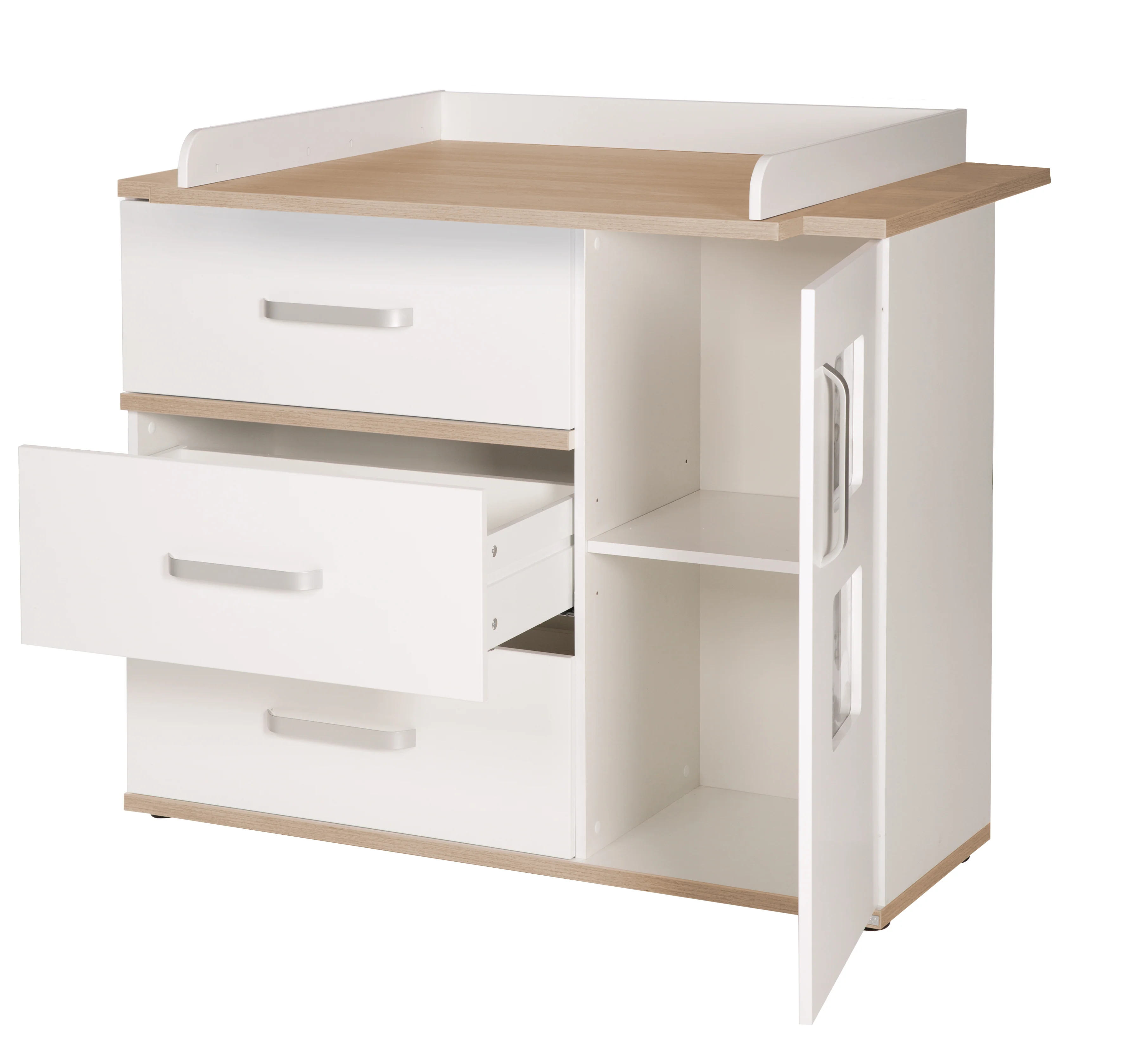 Kindermöbelset 'Pia', 3-teilig, inkl. Babybett 70 x 140 cm, Wickelkommode & Kleiderschrank, weiß - Image 10
