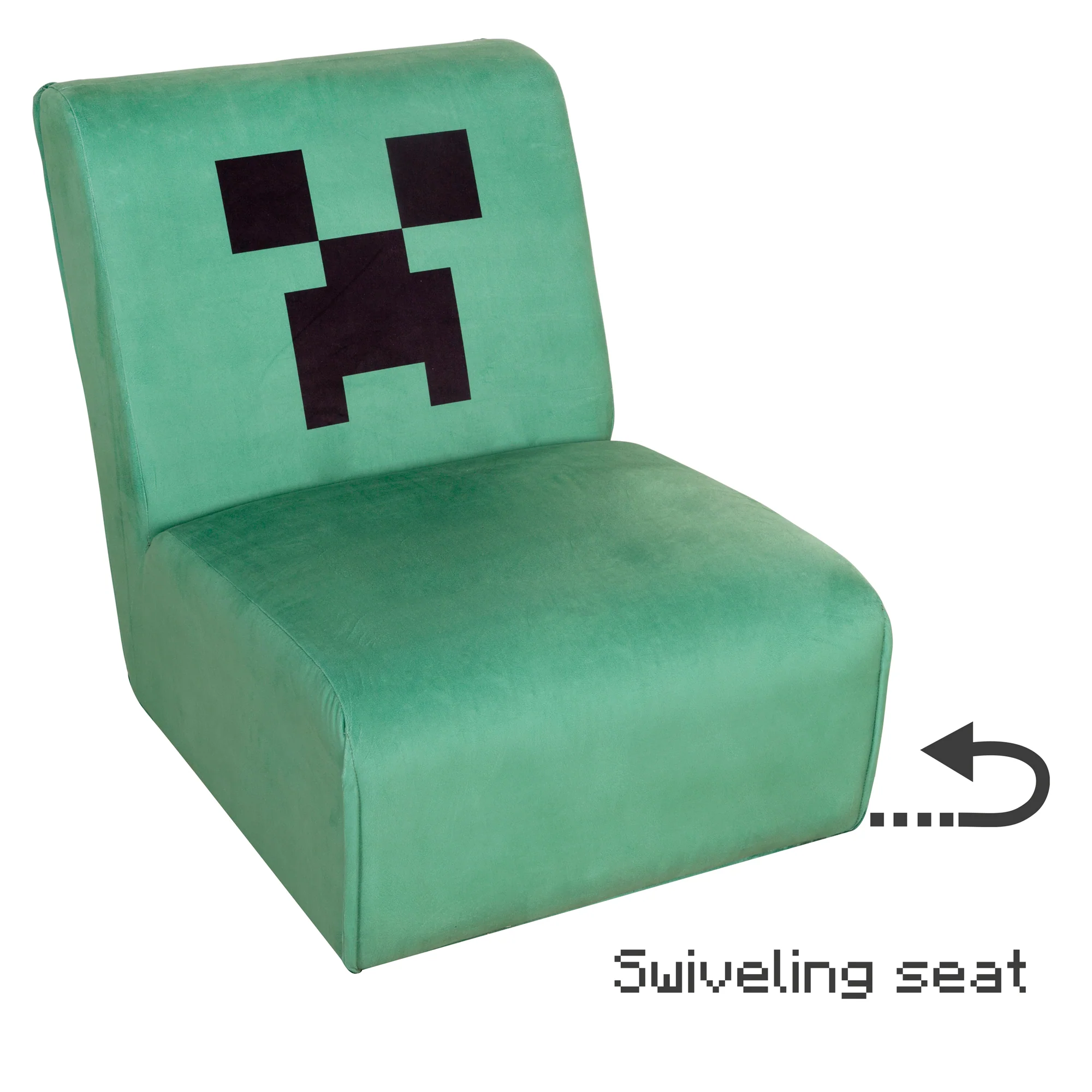 Gepolsterter Drehsessel 'Minecraft' - Design Creeper - Grün / Schwarz - Image 6