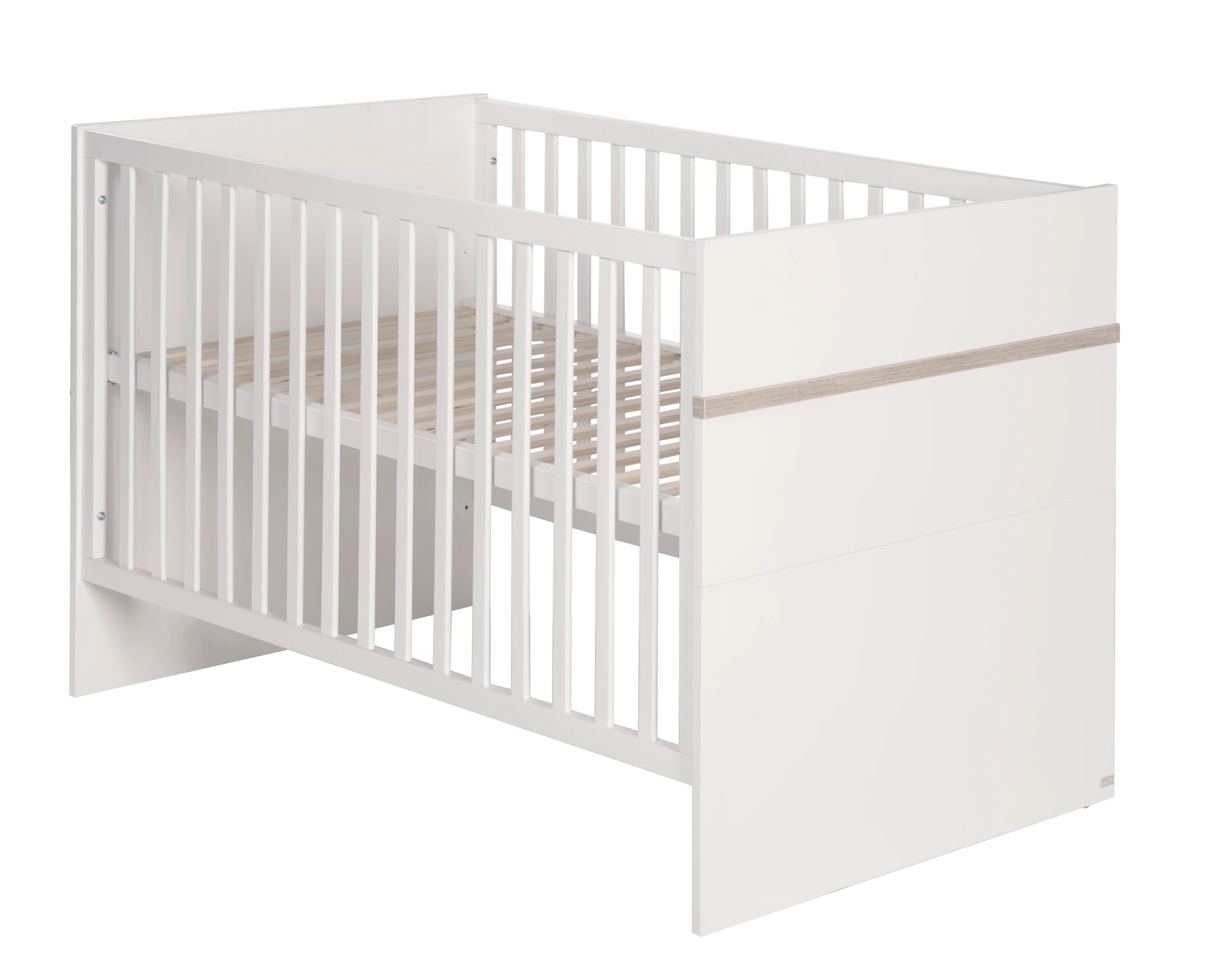 Kindermöbelset 'Moritz‘, 2-teilig, Kinderbett 70 x 140 cm & Wickelkommode breit, weiß/Luna Elm - Image 3