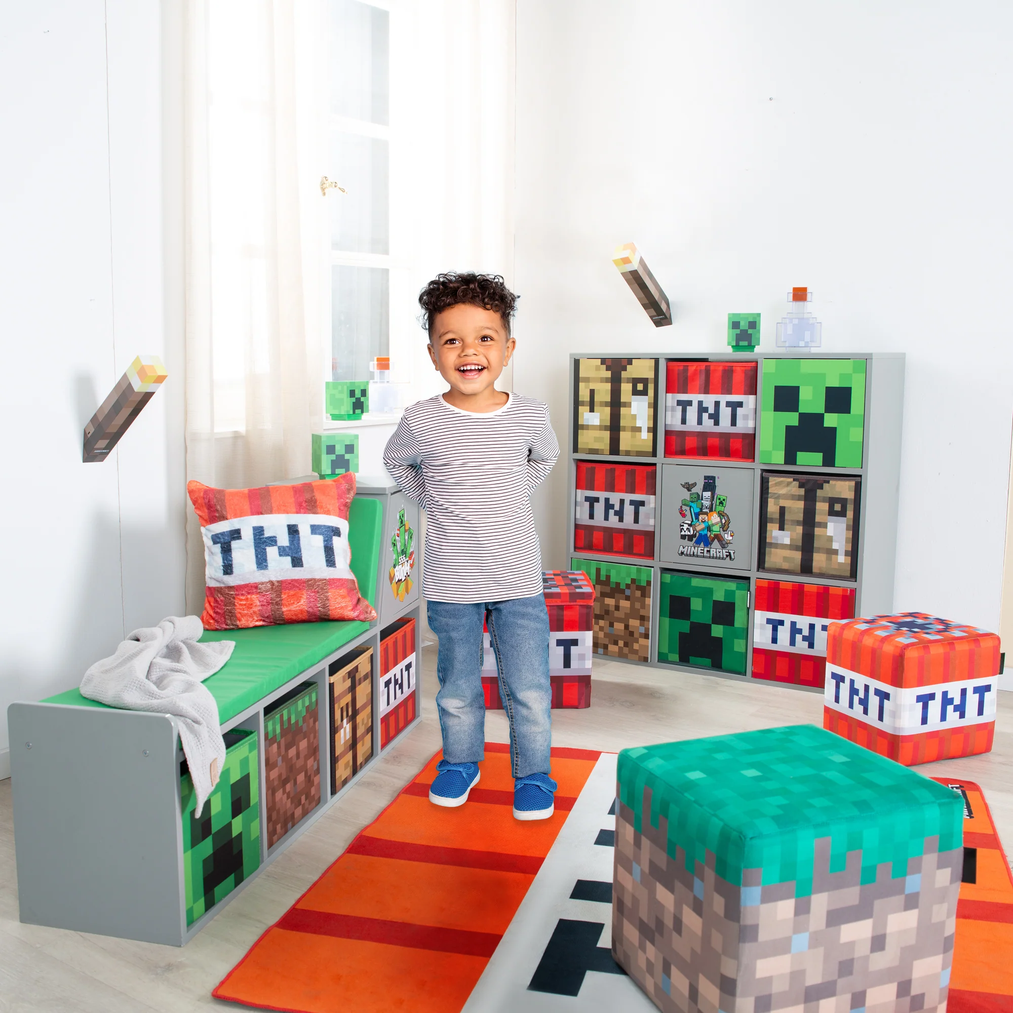 Lese-Sitzbank 'Minecraft' mit Sitzkissen und Stauraumboxen - Image 10