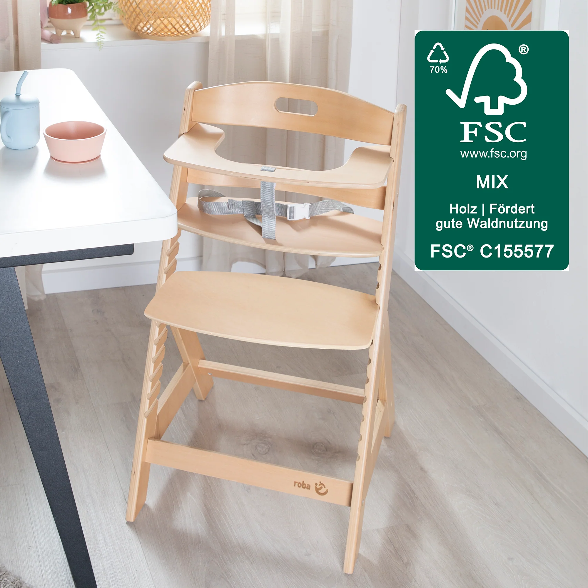 Babyhochstuhl 'Liv Up' inkl. Hochstuhl Organizer - FSC zertifiziertes Holz - Natur - Image 15
