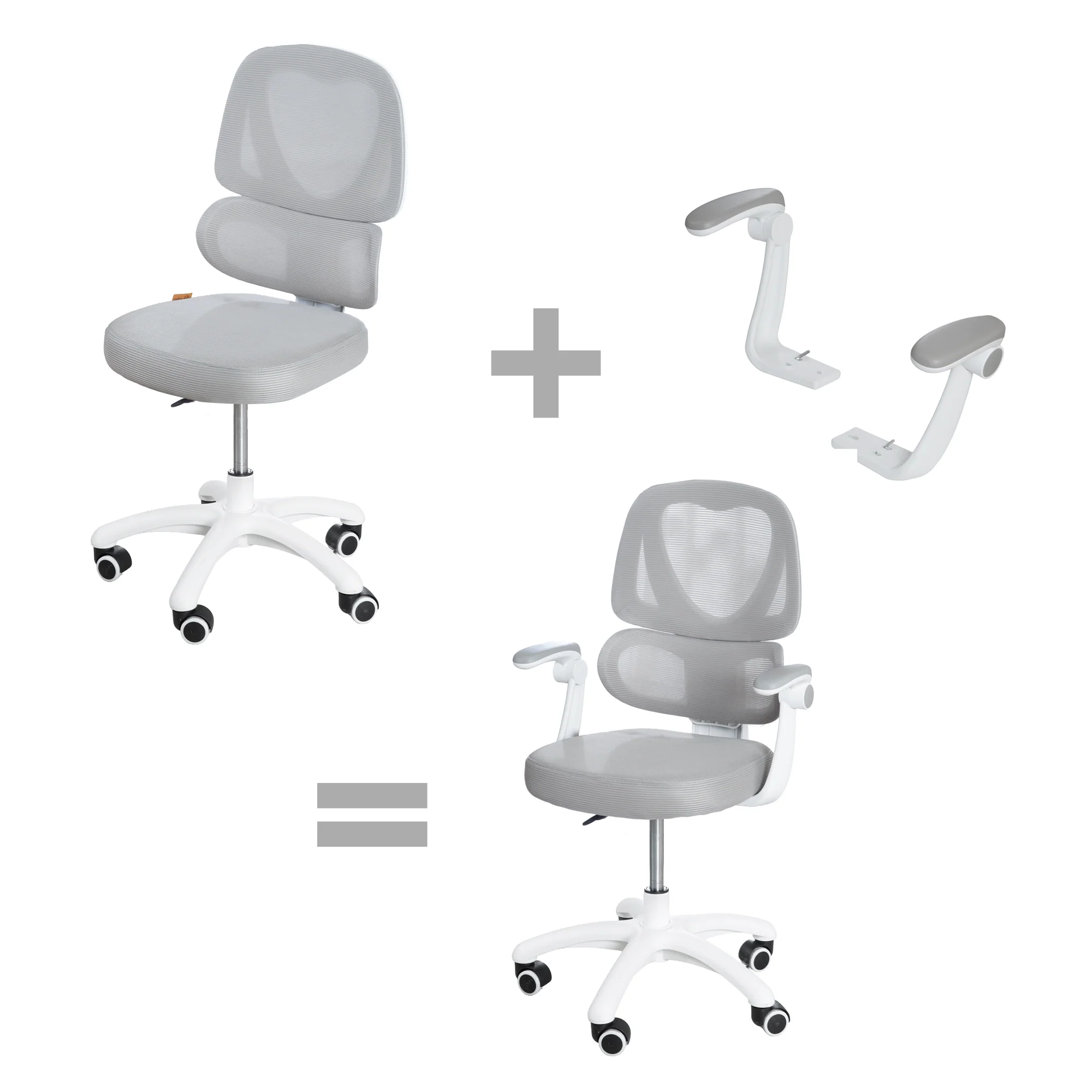 Armlehnen-Set Smart Grow - Zubehör für roba Kinder-Bürostuhl der Serie Smart Grow - Aus Kunststoff - Grau - Image 4