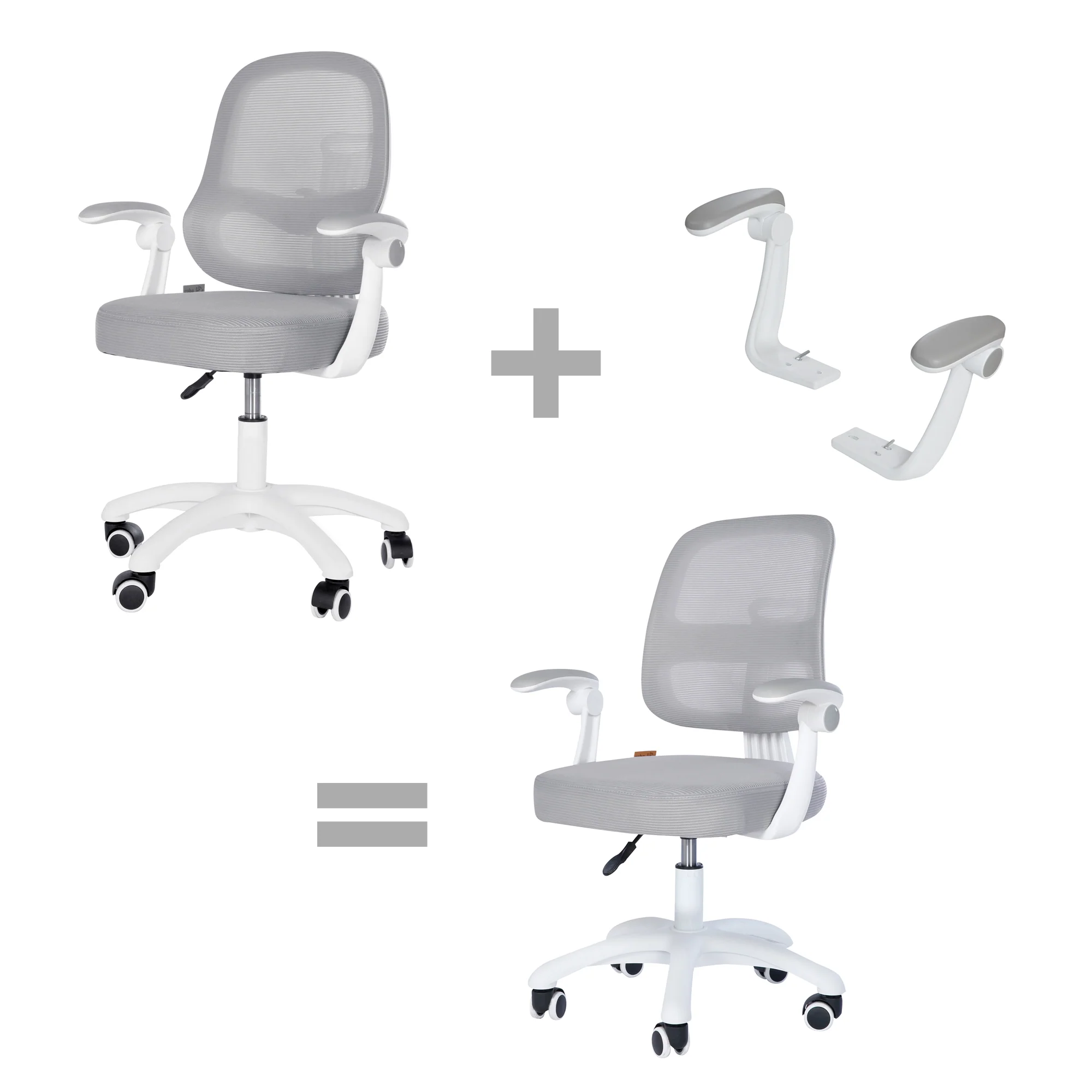 Armlehnen-Set Smart Grow - Zubehör für roba Kinder-Bürostuhl der Serie Smart Grow - Aus Kunststoff - Grau - Image 5