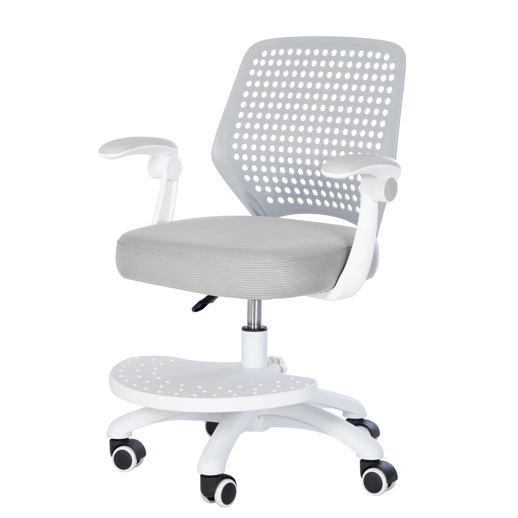 Kinderbürostuhl Smart Grow Basic - Ergonomischer Drehstuhl - Höhenverstellbar - Weiß / Grau - Image 22