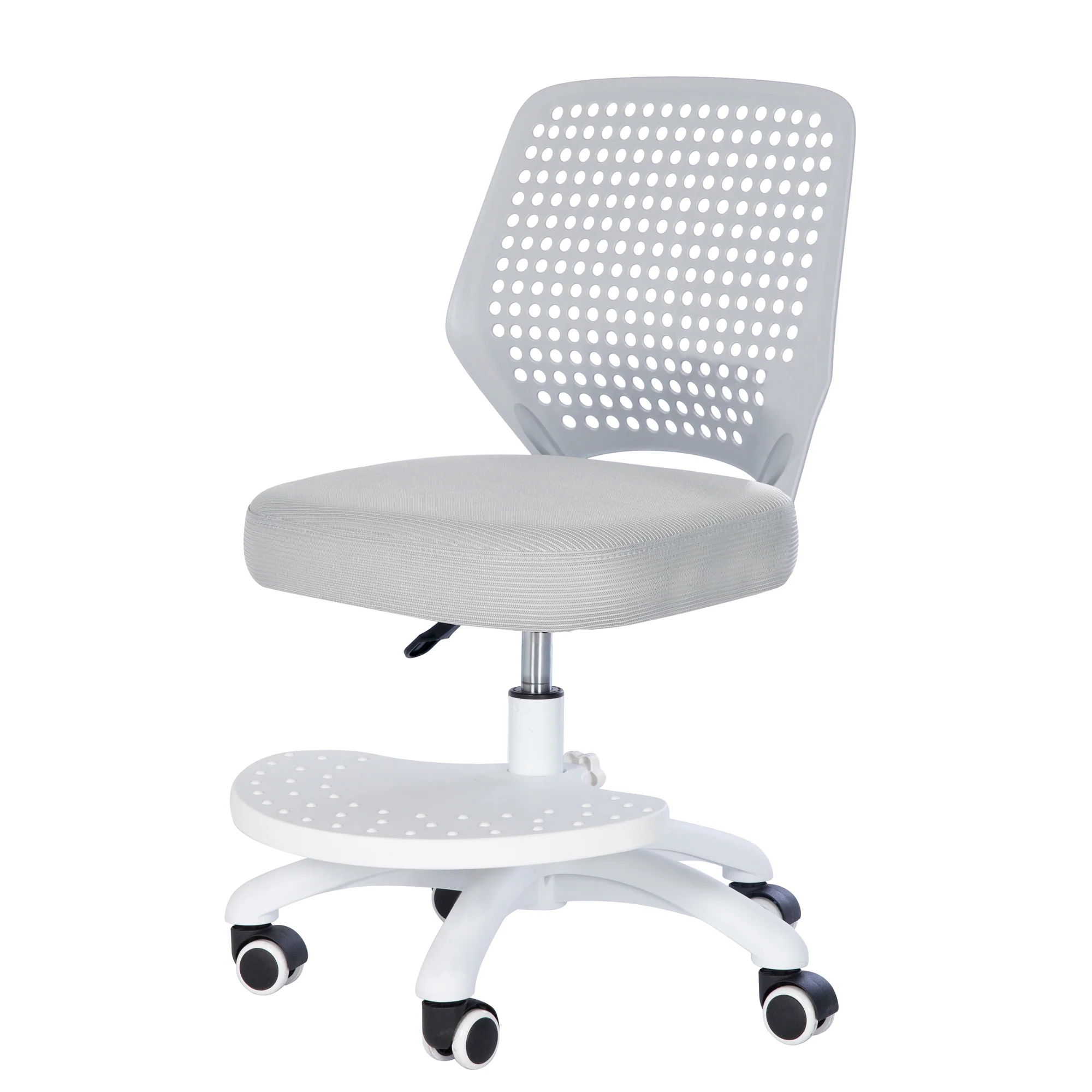 Kinderbürostuhl Smart Grow Basic - Ergonomischer Drehstuhl - Höhenverstellbar - Weiß / Grau - Image 7