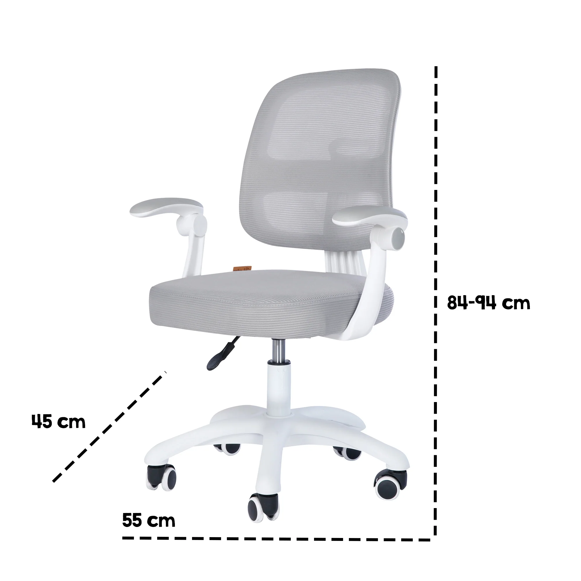 Kinderbürostuhl Smart Grow 2D- Ergonomischer Drehstuhl - Höhenverstellbar - Weiß / Grau - Image 24