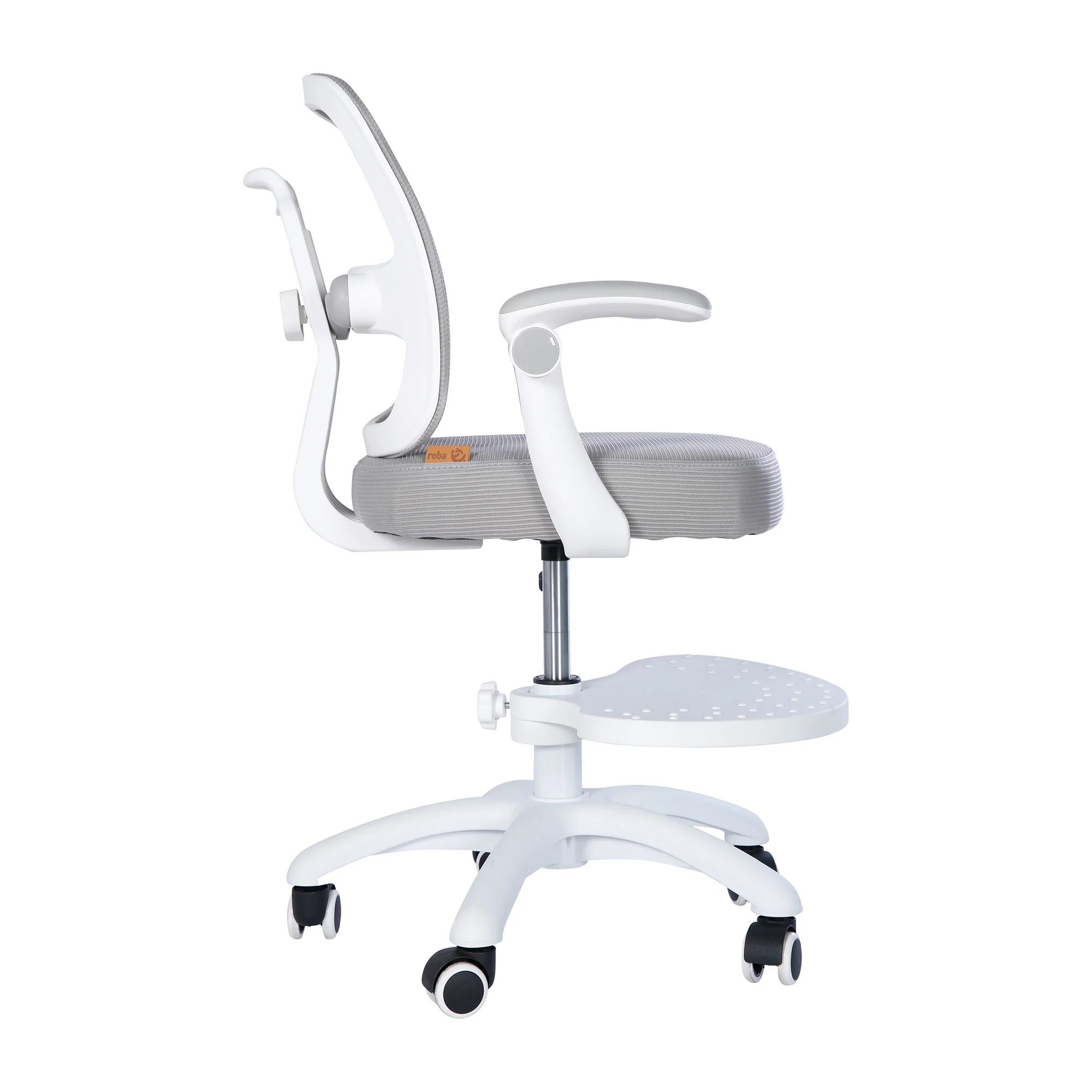 Kinderbürostuhl Smart Grow 2D- Ergonomischer Drehstuhl - Höhenverstellbar - Weiß / Grau - Image 35