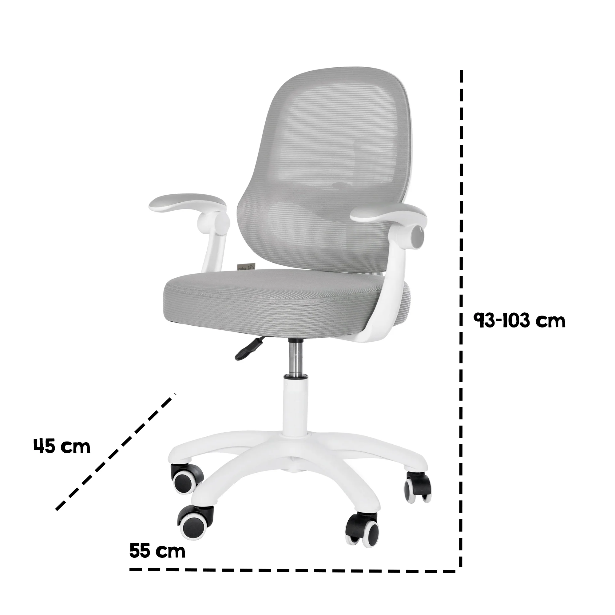 Kinderbürostuhl Smart Grow 3D - Ergonomischer Drehstuhl - Höhenverstellbar - Weiß / Grau - Image 26