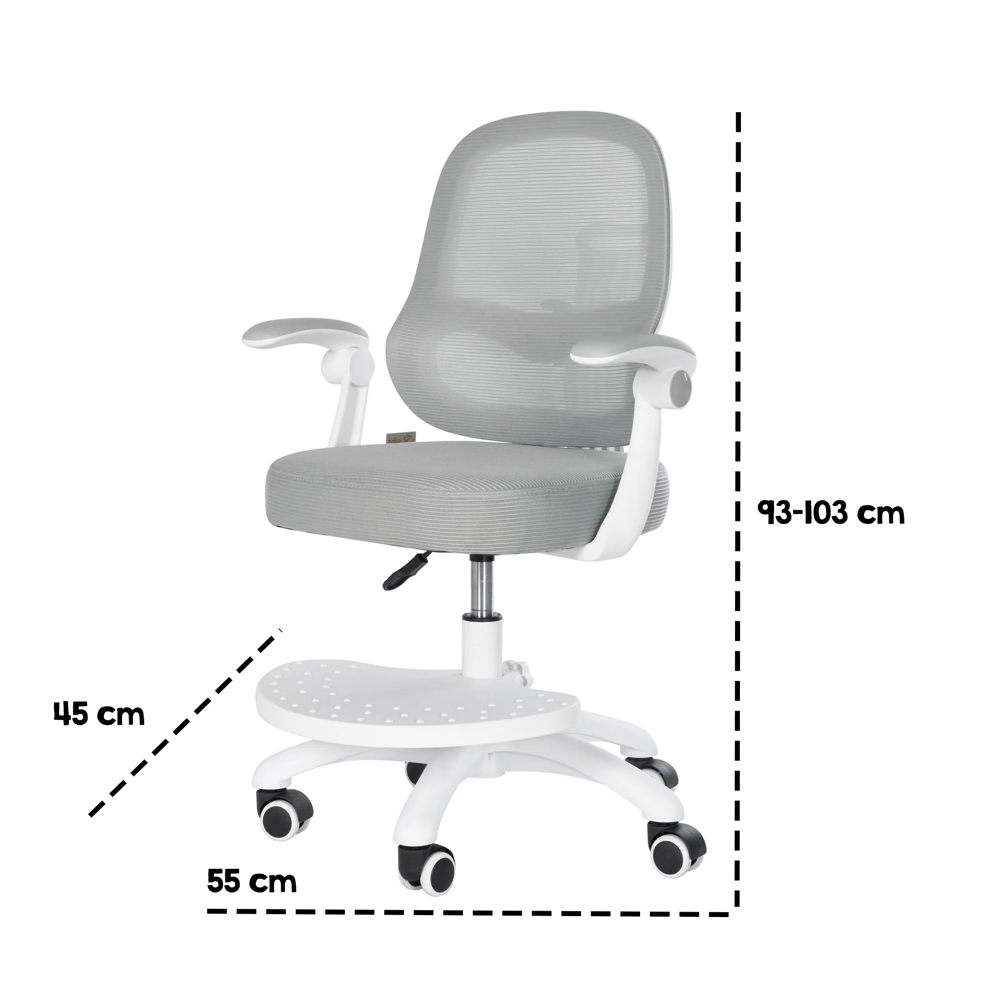 Kinderbürostuhl Smart Grow 3D - Ergonomischer Drehstuhl - Höhenverstellbar - Weiß / Grau - Image 36
