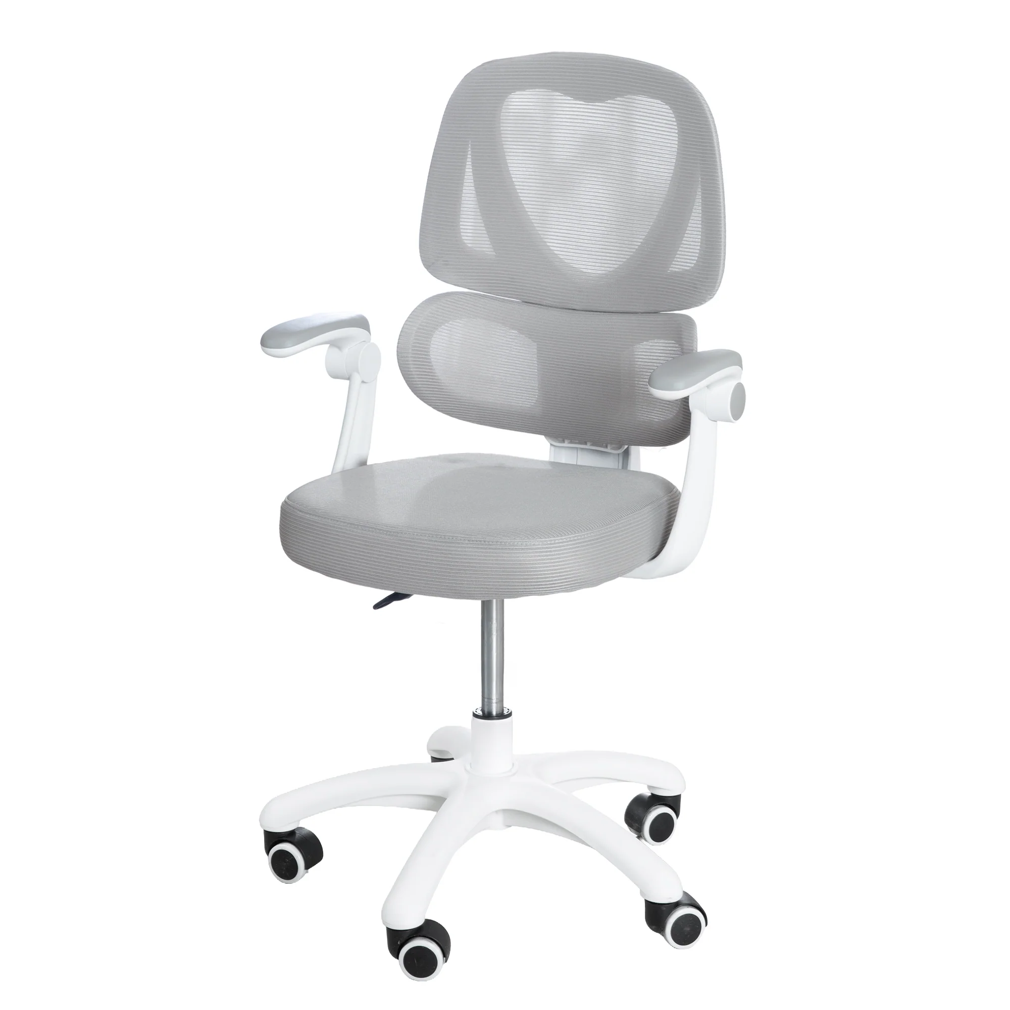 Kinderbürostuhl Smart Grow Premium - Ergonomischer Drehstuhl - Höhenverstellbar - Weiß / Grau - Image 17