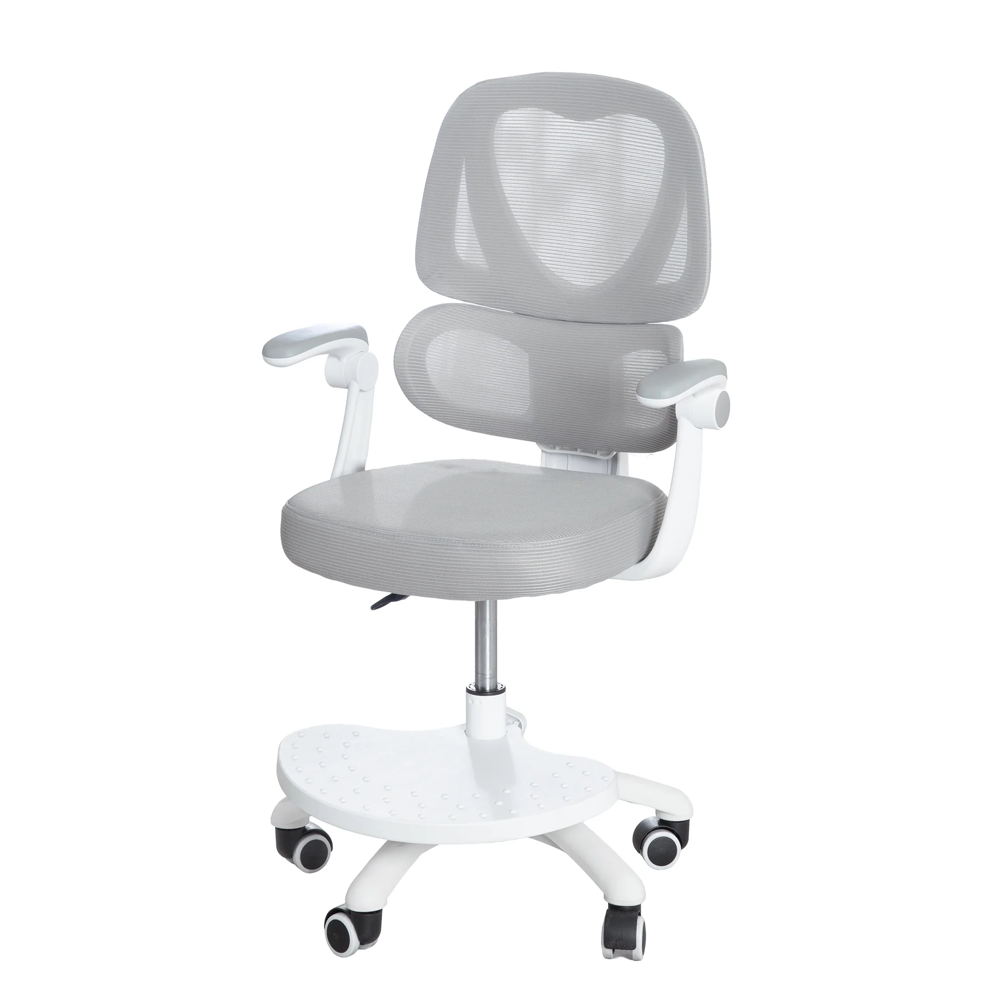 Kinderbürostuhl Smart Grow Premium - Ergonomischer Drehstuhl - Höhenverstellbar - Weiß / Grau - Image 28