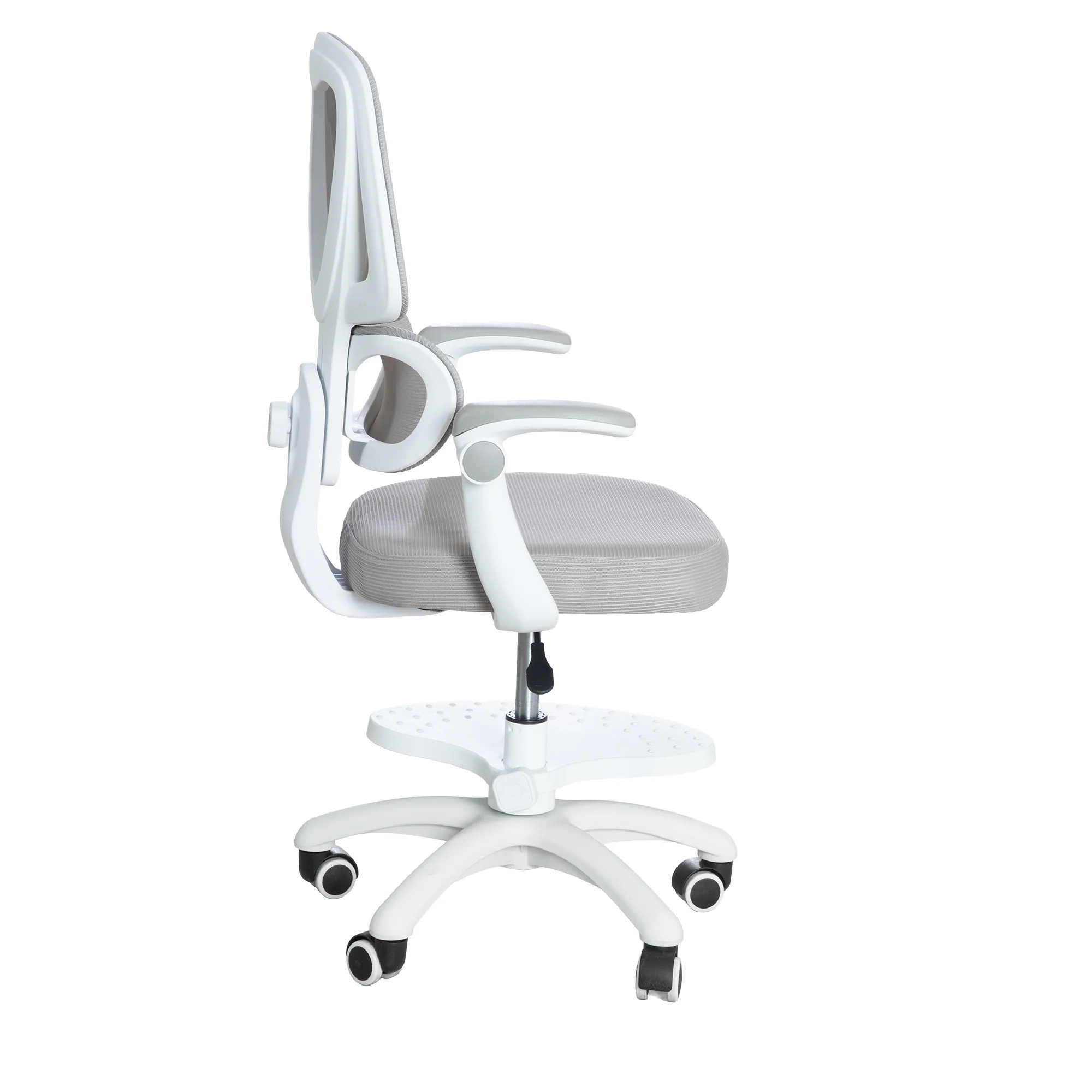 Kinderbürostuhl Smart Grow Premium - Ergonomischer Drehstuhl - Höhenverstellbar - Weiß / Grau - Image 38