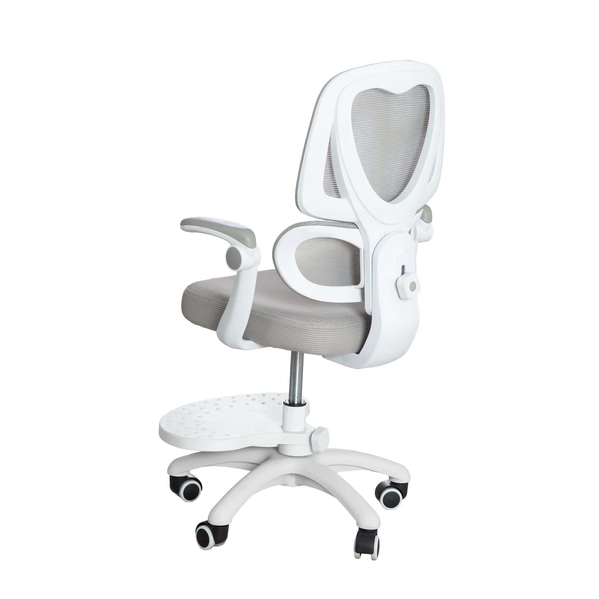 Kinderbürostuhl Smart Grow Premium - Ergonomischer Drehstuhl - Höhenverstellbar - Weiß / Grau - Image 39