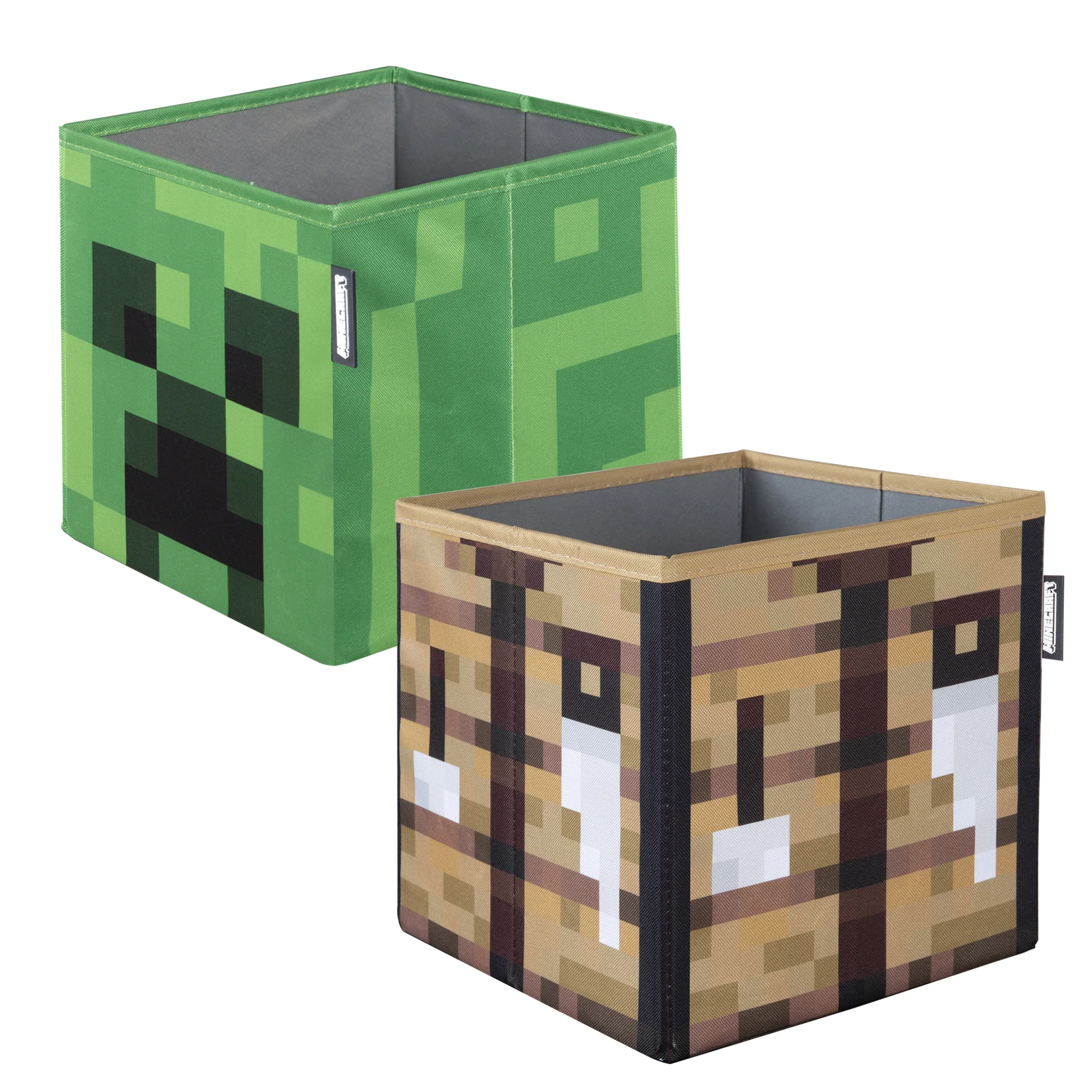 Stoffboxen 2er Set 'Minecraft'  aus Canvas - Faltbar - Creeper und Holzbox - Image 8