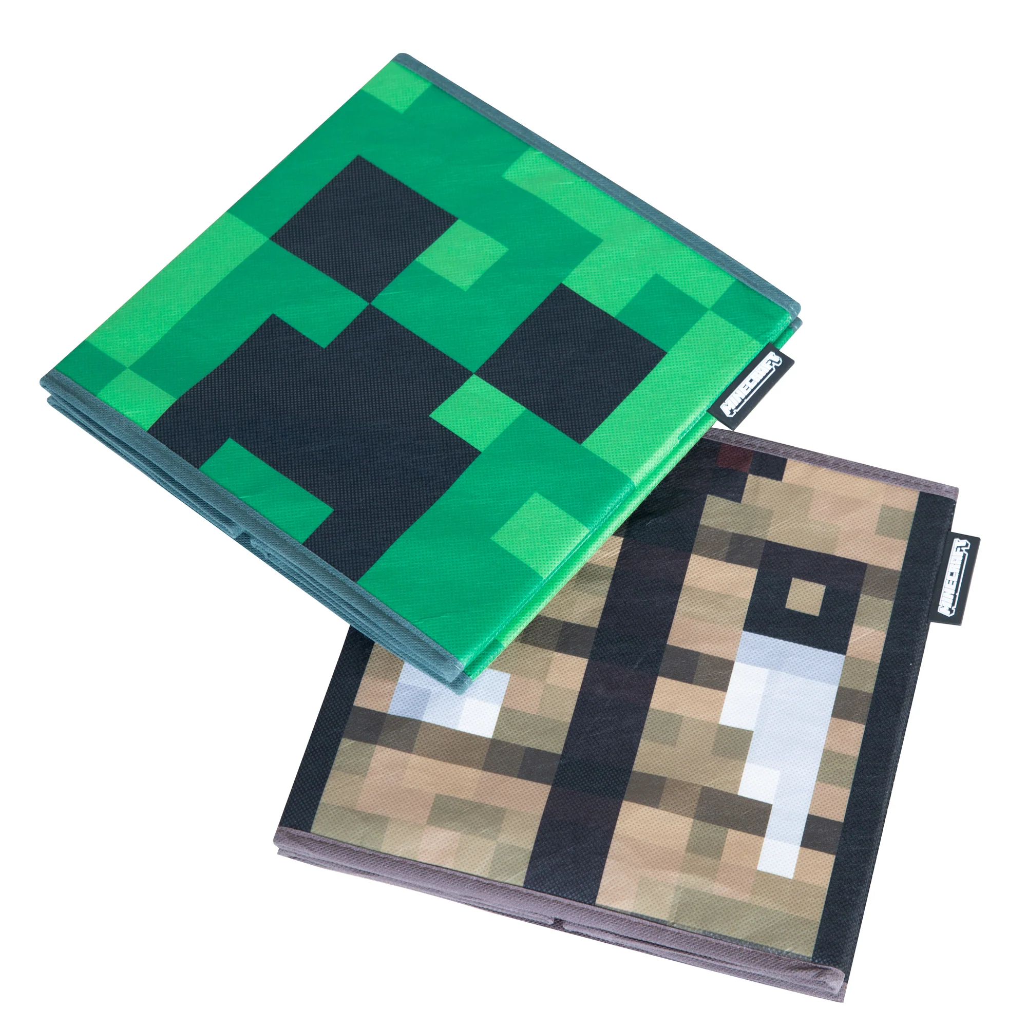 Stoffboxen 2er Set 'Minecraft'  aus Canvas - Faltbar - Creeper und Holzbox - Image 9