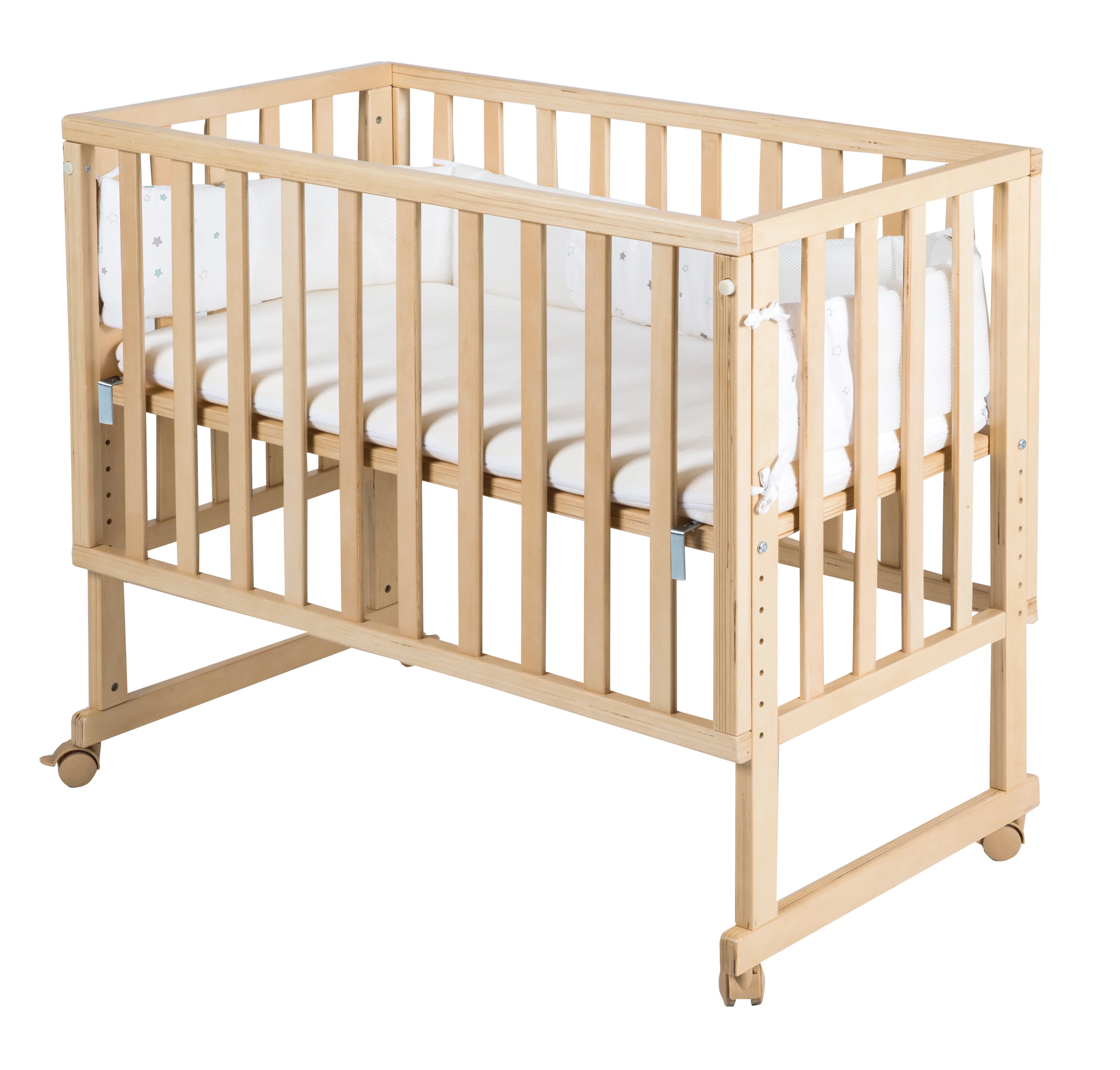 Stubenbett 'safe asleep®' 3 in 1, 'Sternenzauber', Beistellbett, Babybett & Bank, natur, inkl. Zubehör - Image 4