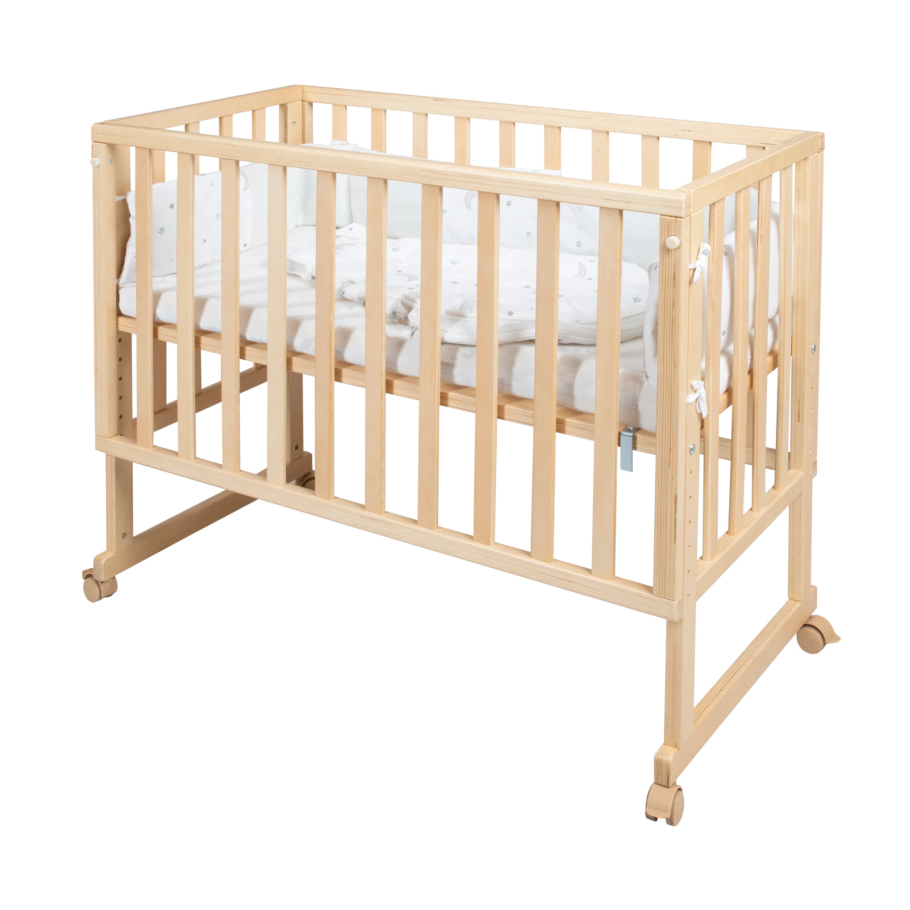 Stubenbett 'safe asleep®' 3 in 1, 'Sternenzauber', Beistellbett, Babybett & Bank, natur, inkl. Zubehör - Image 5