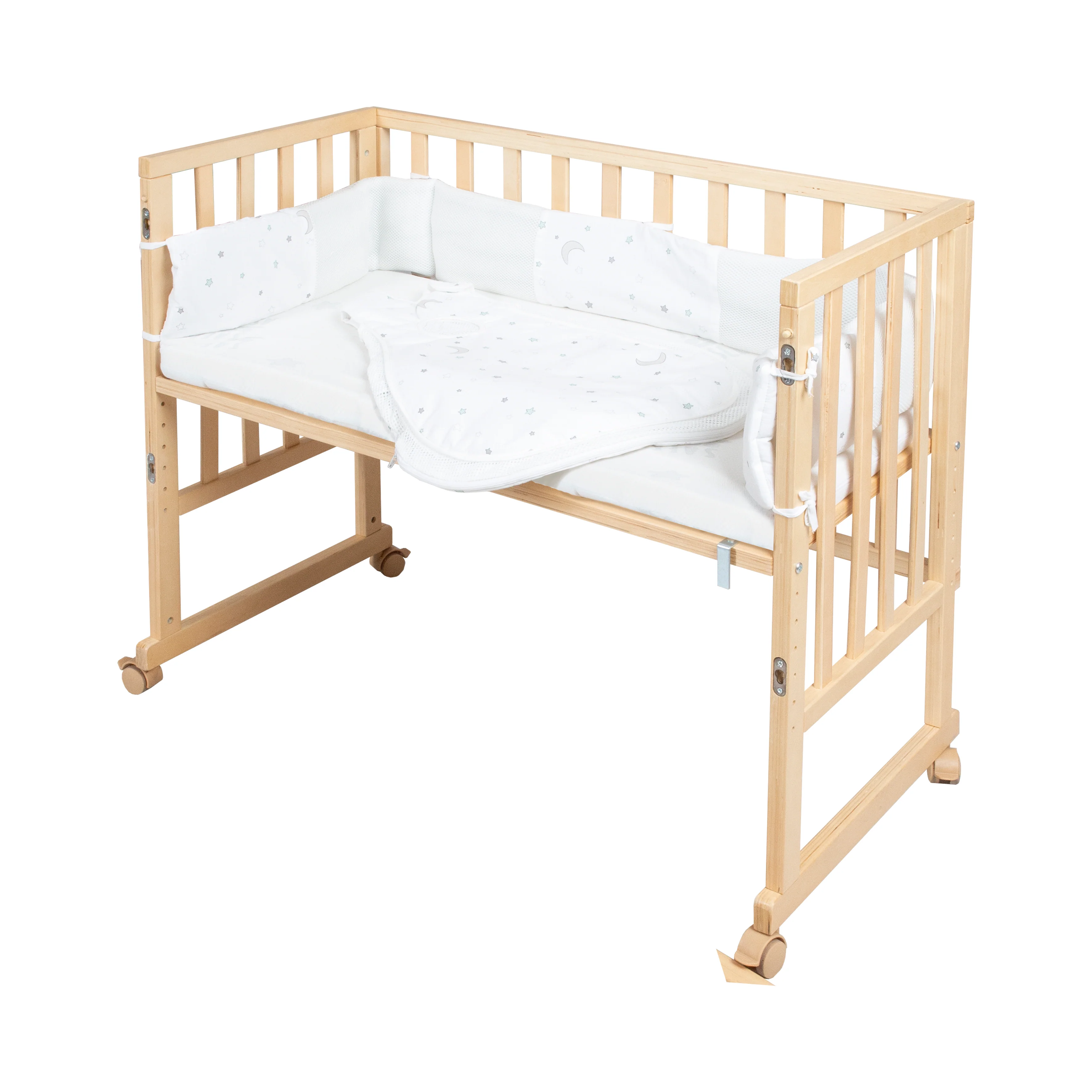 Stubenbett 'safe asleep®' 3 in 1, 'Sternenzauber', Beistellbett, Babybett & Bank, natur, inkl. Zubehör - Image 7