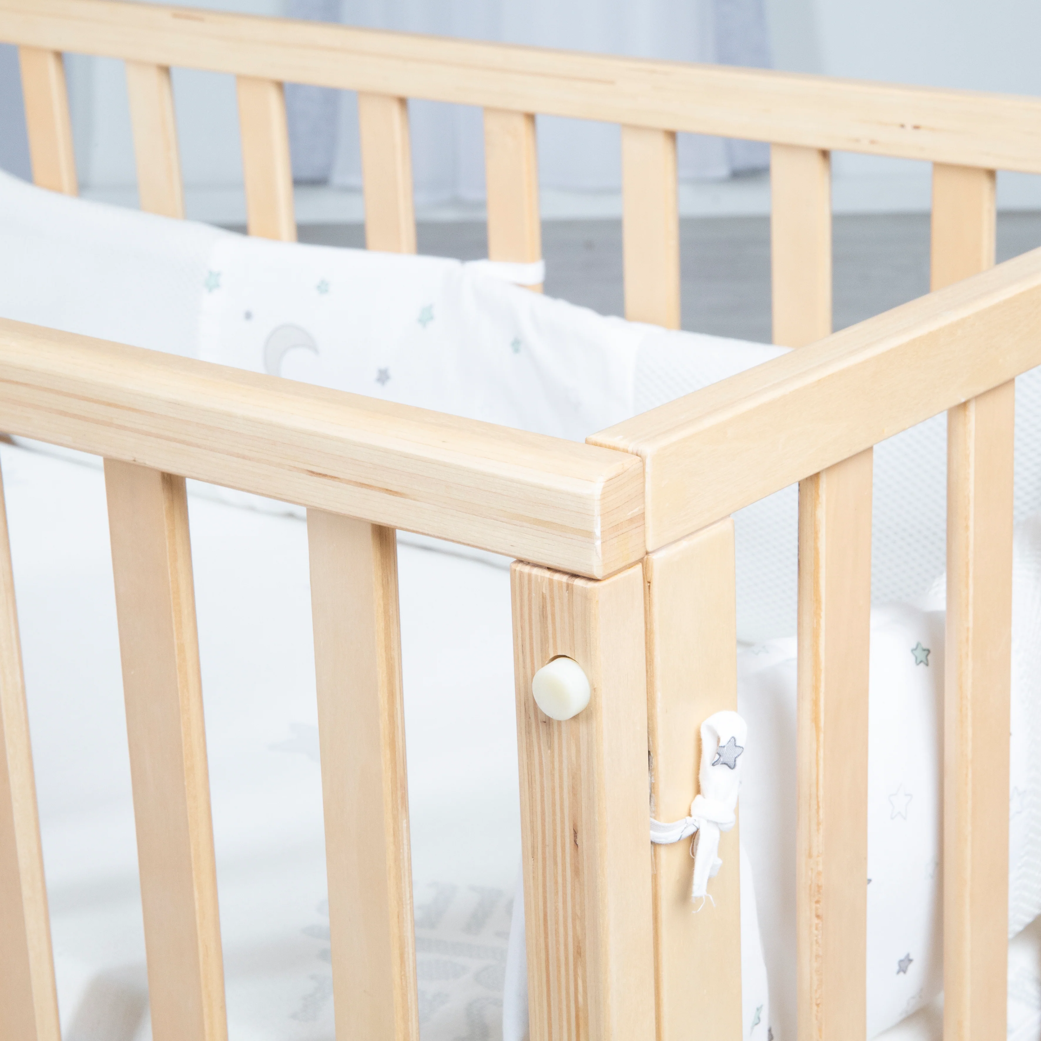 Stubenbett 'safe asleep®' 3 in 1, 'Sternenzauber', Beistellbett, Babybett & Bank, natur, inkl. Zubehör - Image 9