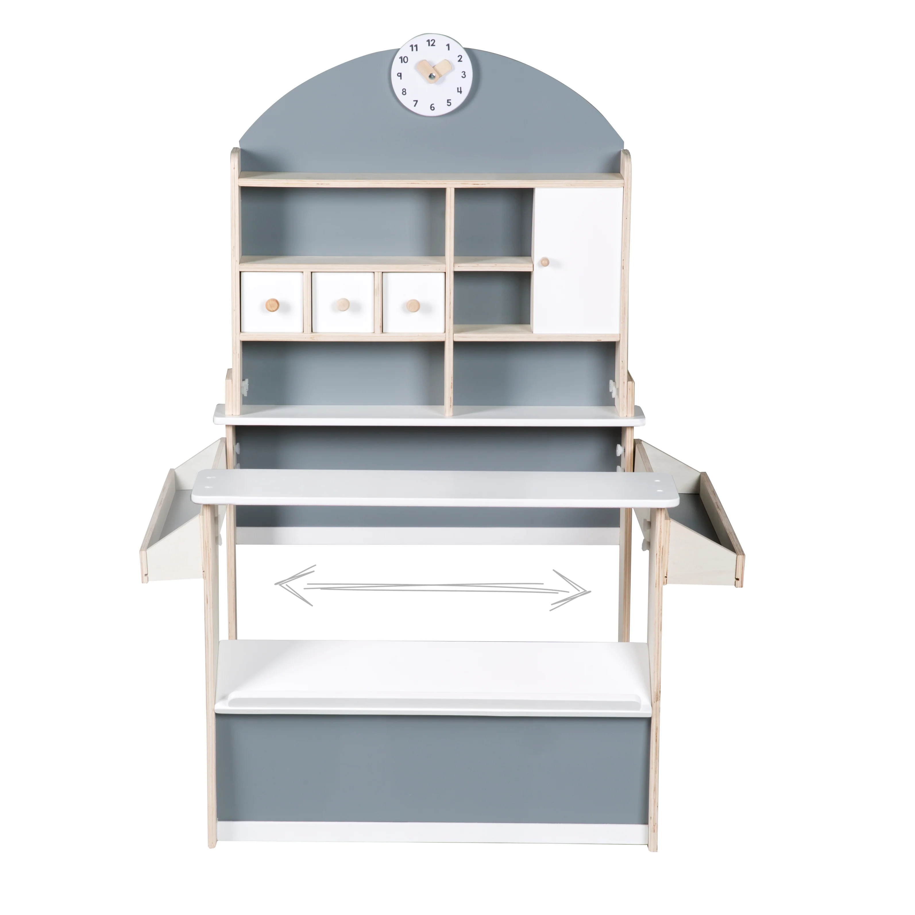 Kaufladen für Kinder, Kaufmannsladen aus Holz, Verkaufsstand mit Theke und Seitentheke - Image 4