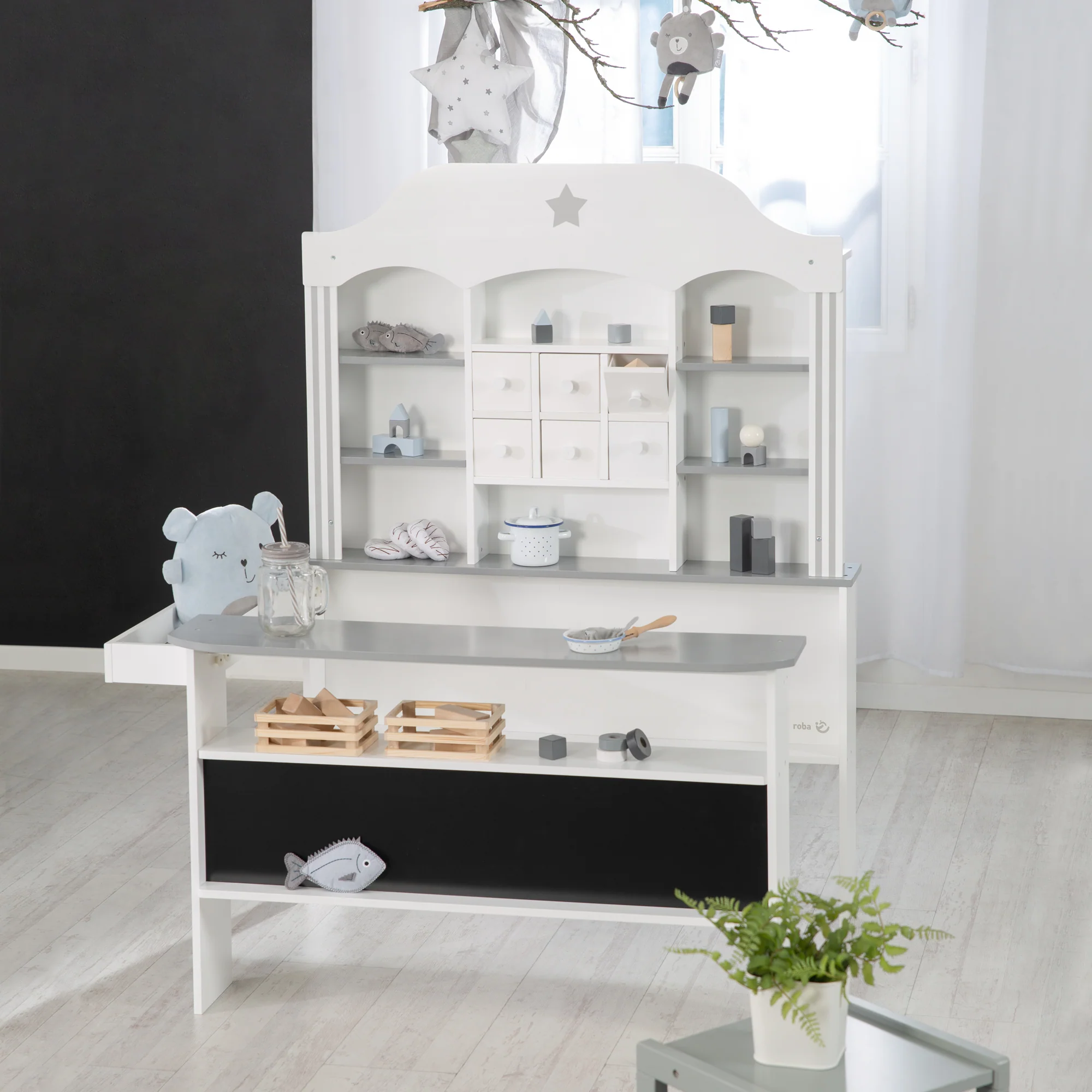 Candyshop weiß, mit grauen Akzente, Schubladen, Seiten- und Fronttheke - Image 6