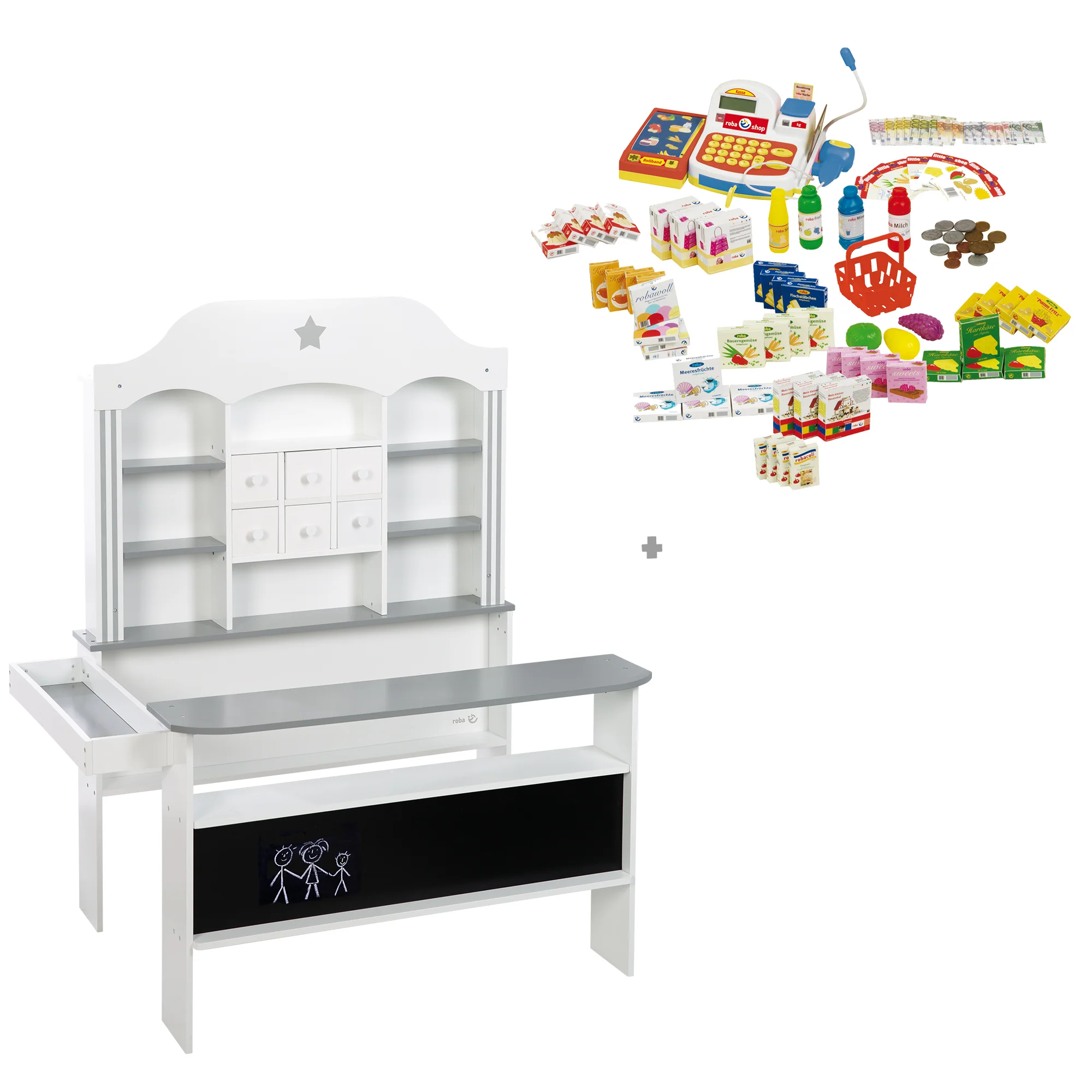 Candyshop weiß, mit grauen Akzente, Schubladen, Seiten- und Fronttheke - Image 9