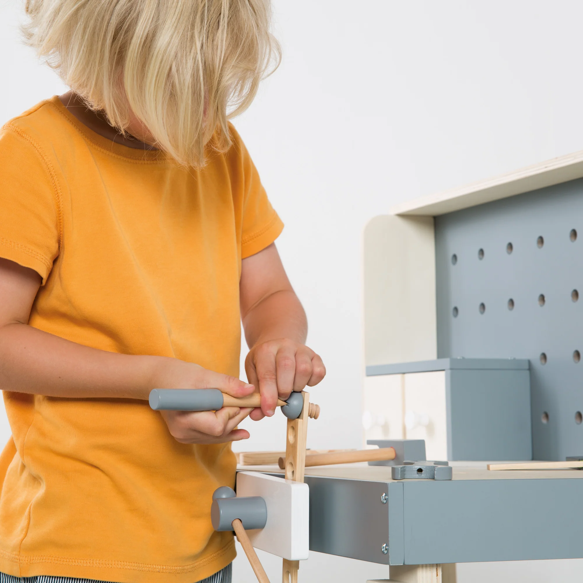 Werkbank, Holzwerkbank, Werkzeug-Set, große Arbeitsplatte, Ablage, 3 Schubfächer, mitwachsend - Image 13