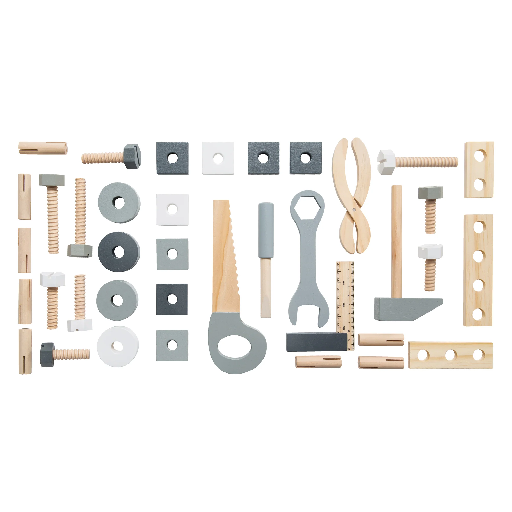 Werkbank, Holzwerkbank, Werkzeug-Set, große Arbeitsplatte, Ablage, 3 Schubfächer, mitwachsend - Image 3