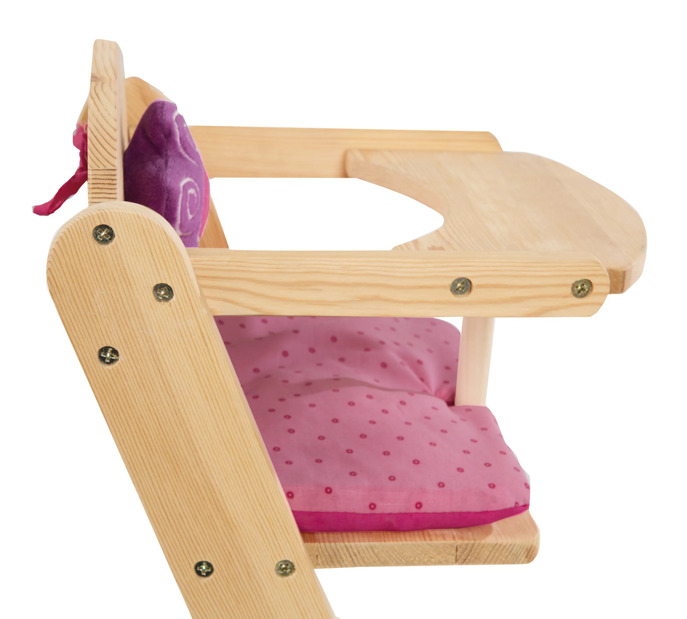 Puppenhochstuhl 'Happy Fee', für Puppen & Babypuppen, Holz natur mit Blume - Image 4