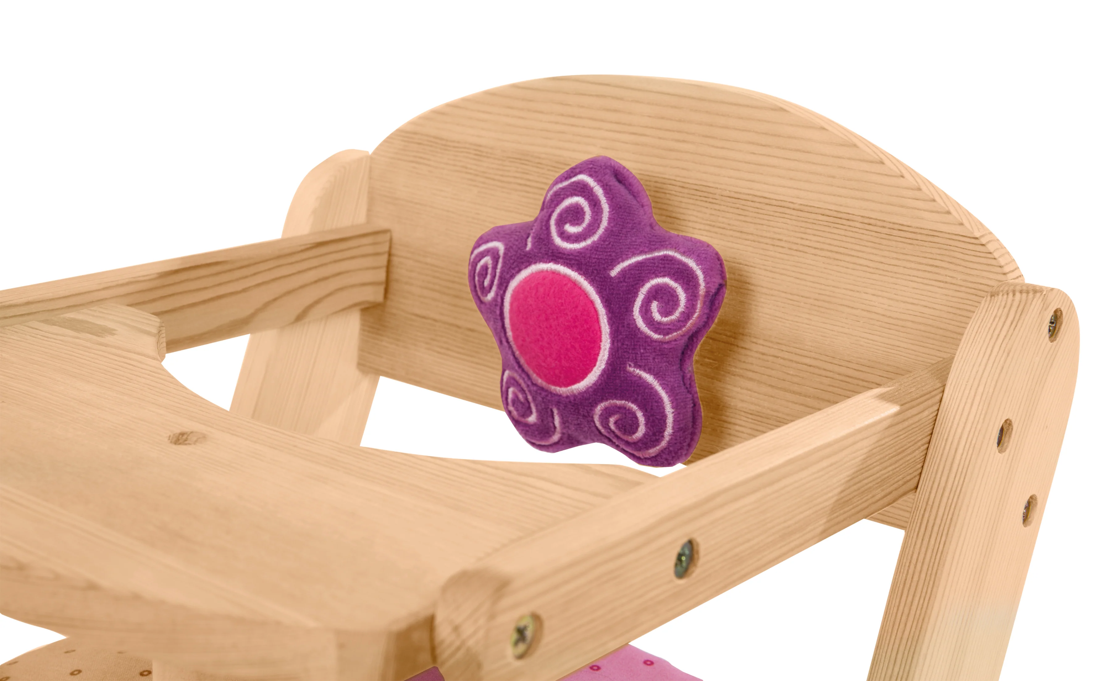 Puppenhochstuhl 'Happy Fee', für Puppen & Babypuppen, Holz natur mit Blume - Image 5