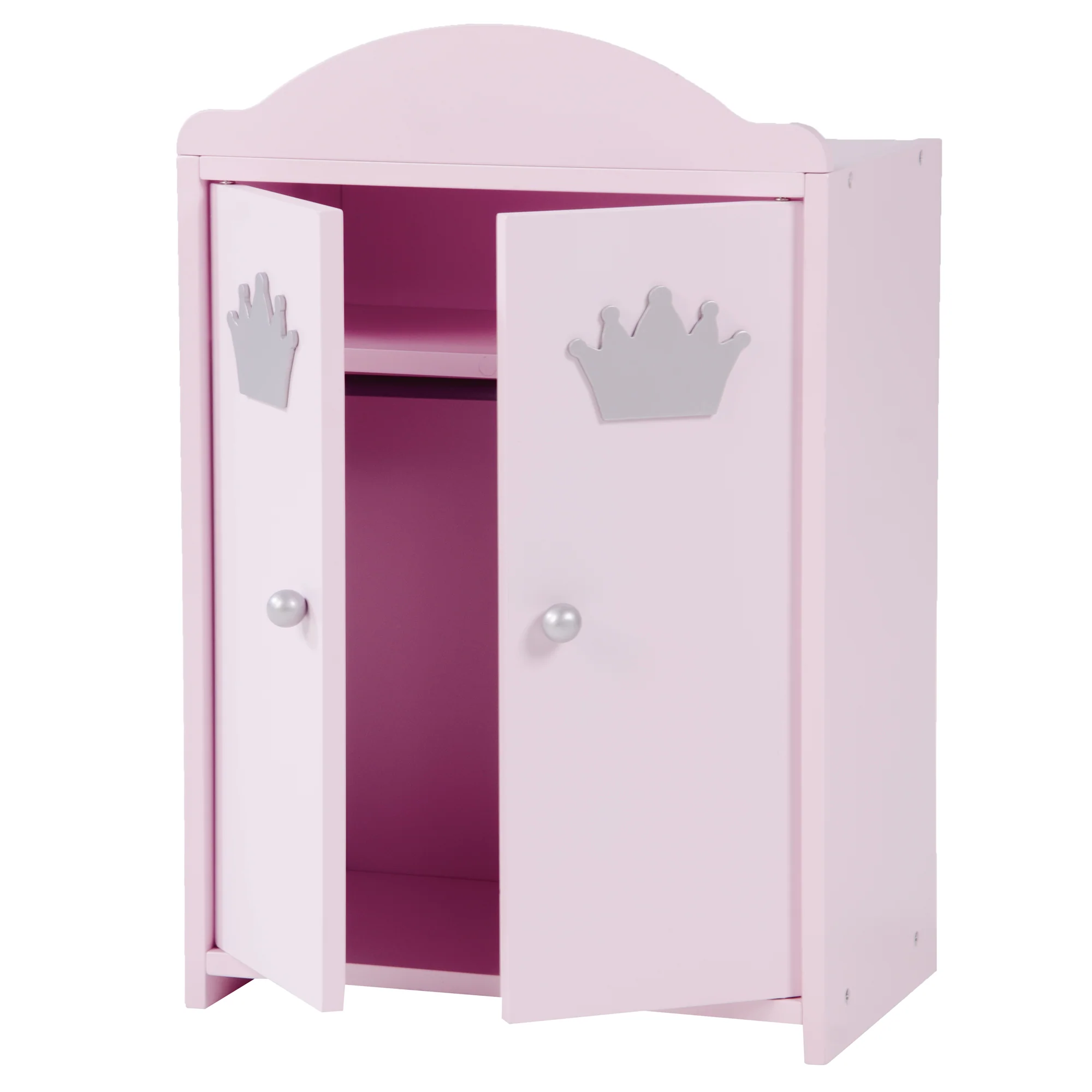 Puppenkleiderschrank 'Prinzessin Sophie', 2-türig, rosa lackiert, inkl. Kleiderstange & Boden - Image 4