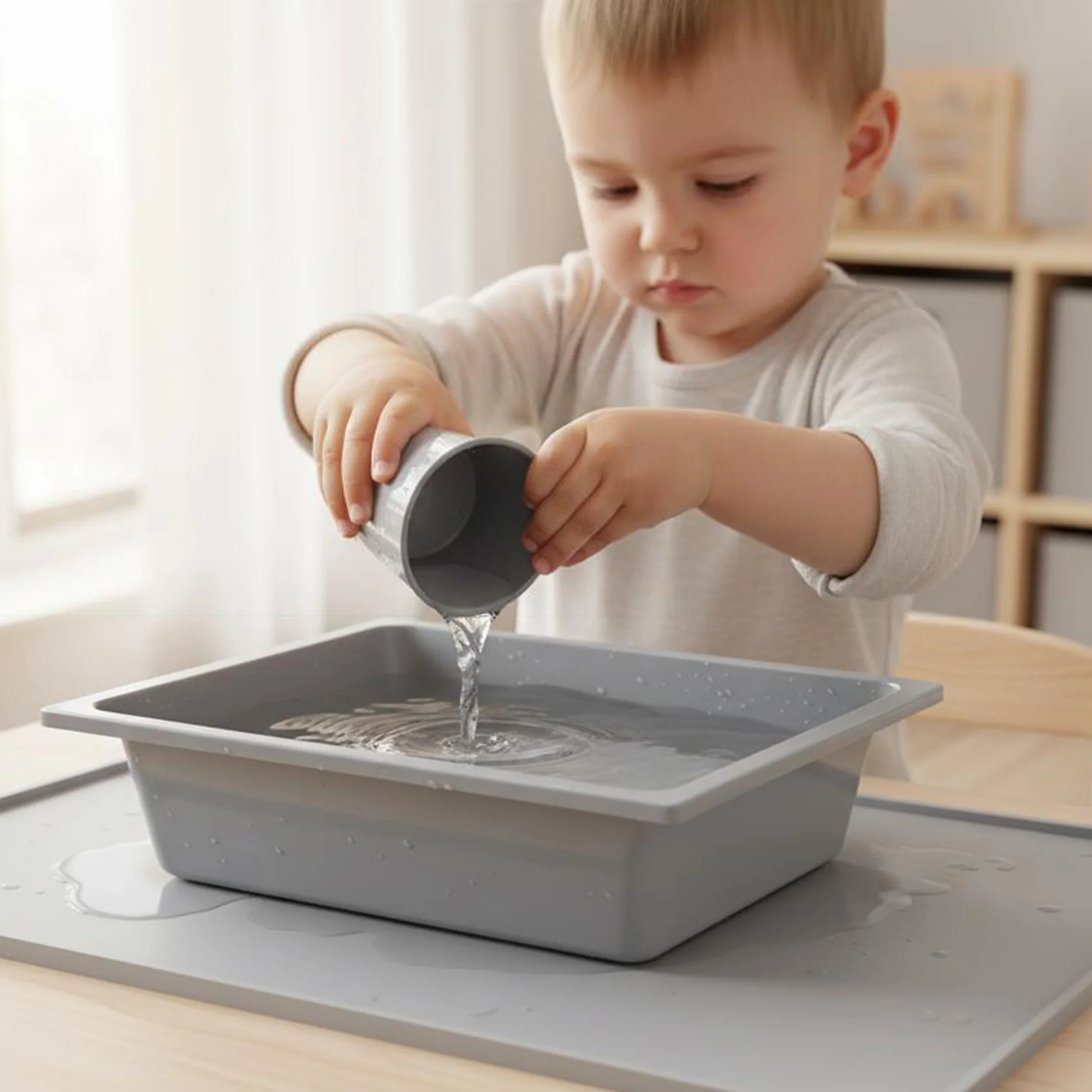 Spielwanne aus Kunststoff für Outdoor-Spielmöbel - Fassungsvermögen ca. 6-7 Liter - Grau - Image 2