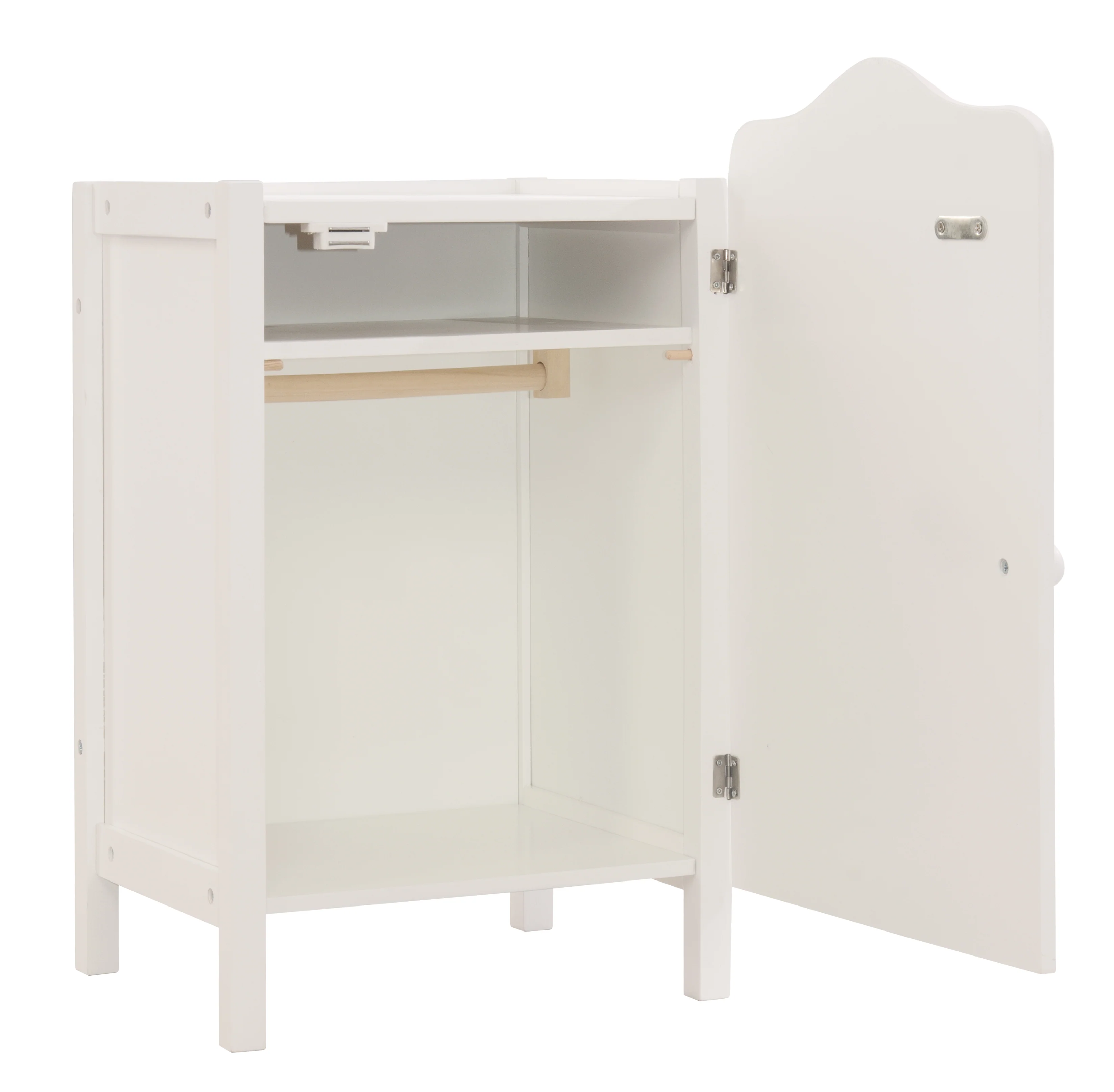 Puppenkleiderschrank 'Stella', zum Verstauen von Puppenkleidung & Zubehör, weiß lackiert - Image 4